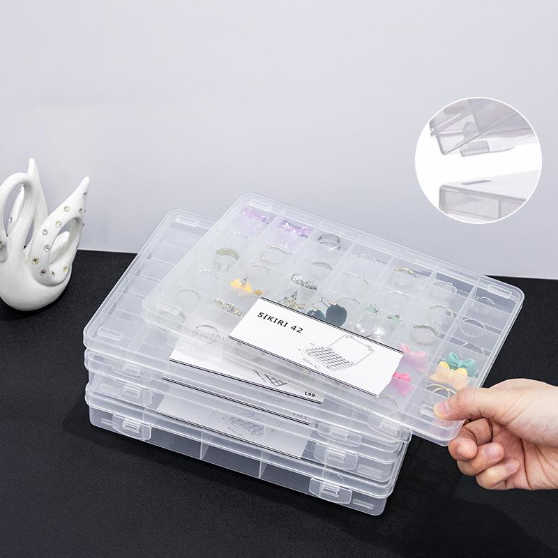 42 Grid Transparent Nail Art Empty Storage Case Box Nail Glitter Rhinestone Crystal Bead Display Accessories Container Box