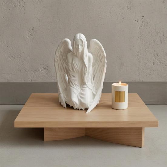 3D Printed Angel Figurine, Desktop Angel Ornament, Resin Angel Sculpture for Bedroom Entrance Hall Study Room Stylish Home Decor Gift