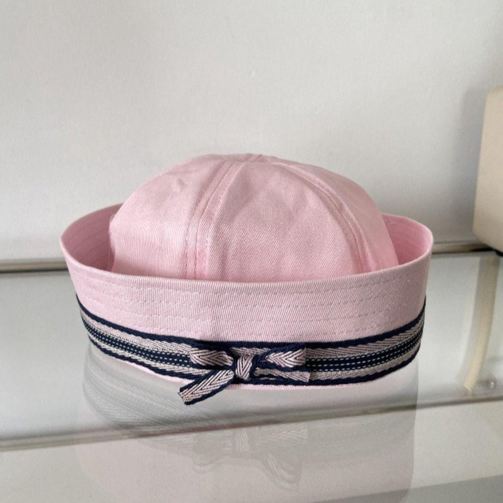 Japanese Women's Navy Hat Flip Brim Y2k Berets Fashion Bow Sailor Caps  Streetwear
