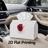 1pc, 2d Flat Printing, Tissue Box Simple Red Rose Gift Box Pattern Printed Tissue Box, Suitable for Napkin Storage In Cars, Kitchens, and Restaurants,