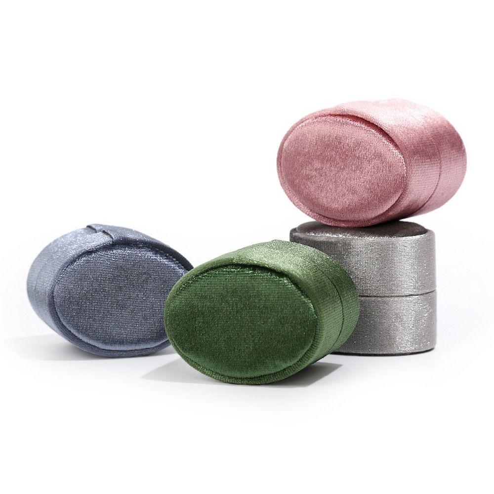 Single Oval Ring Box Velvet Material Jewelry Box New Velvet Ring Box