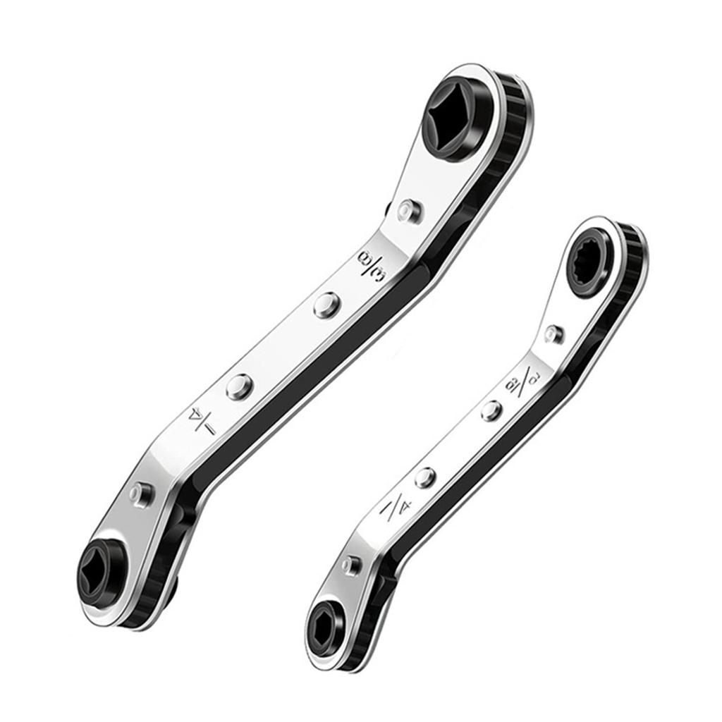 Service Wrench Refrigeration Wrench With 2Pcs Hex Bit Adapter For Air Conditioning Refrigeration Tool Equipment Repair