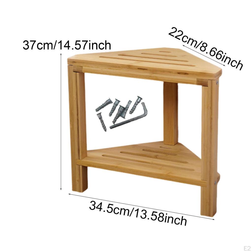 Corner Shower Stool 2 Layer Storage Shelf Foot Rest Multifunction for Home Living Room