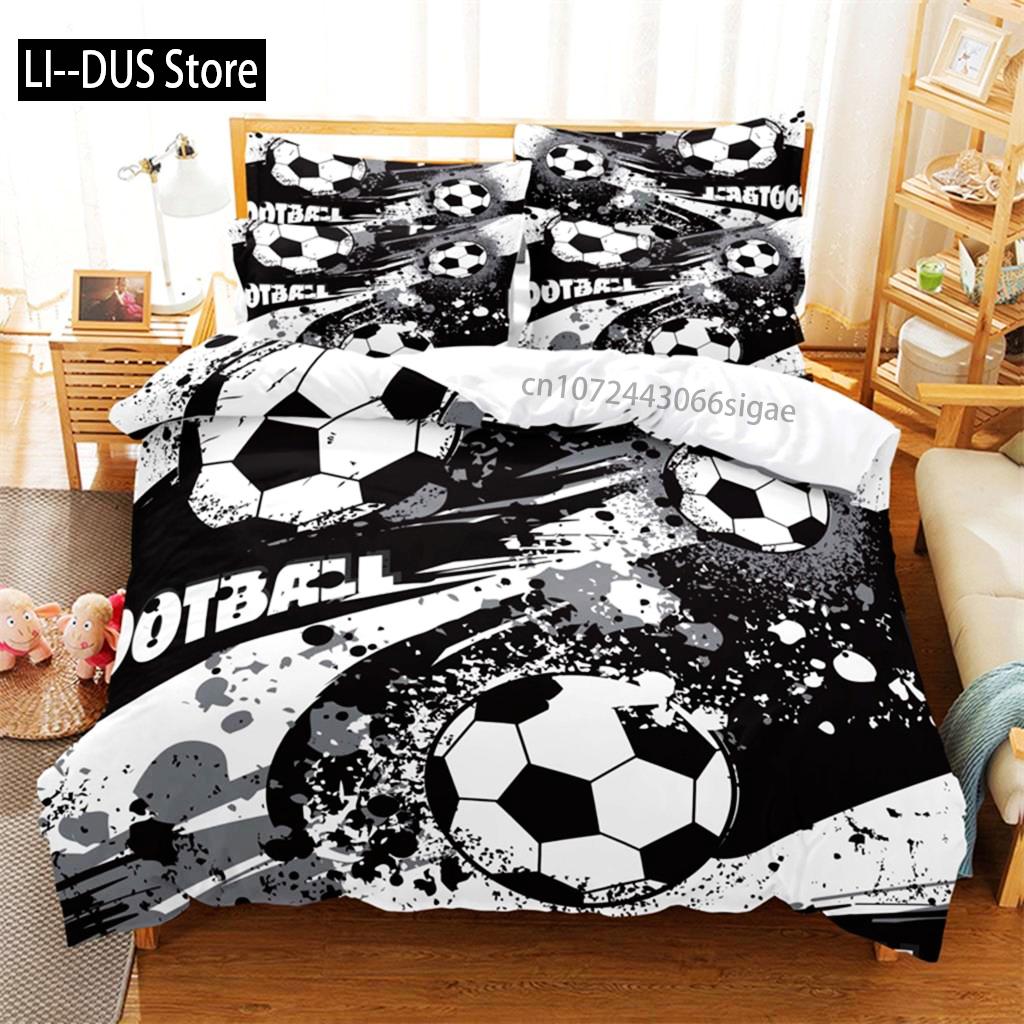 Football Bedding Set Competitive Sports Boy Duvet Cover Set King Quilt Cover Youth Children's Double Duvet Cover Bedding Set