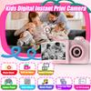 Instant Print Camera For Kids Mini Digital Video Camera Dual Lens Photo Printing Thermal Paper Toys Camera Boys Girls Gifts
