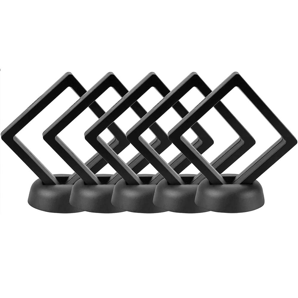 5Pcs Floating Display Case Frame Ring Necklace Earring Packaging Box Jewelry Coin Display Stand Holder