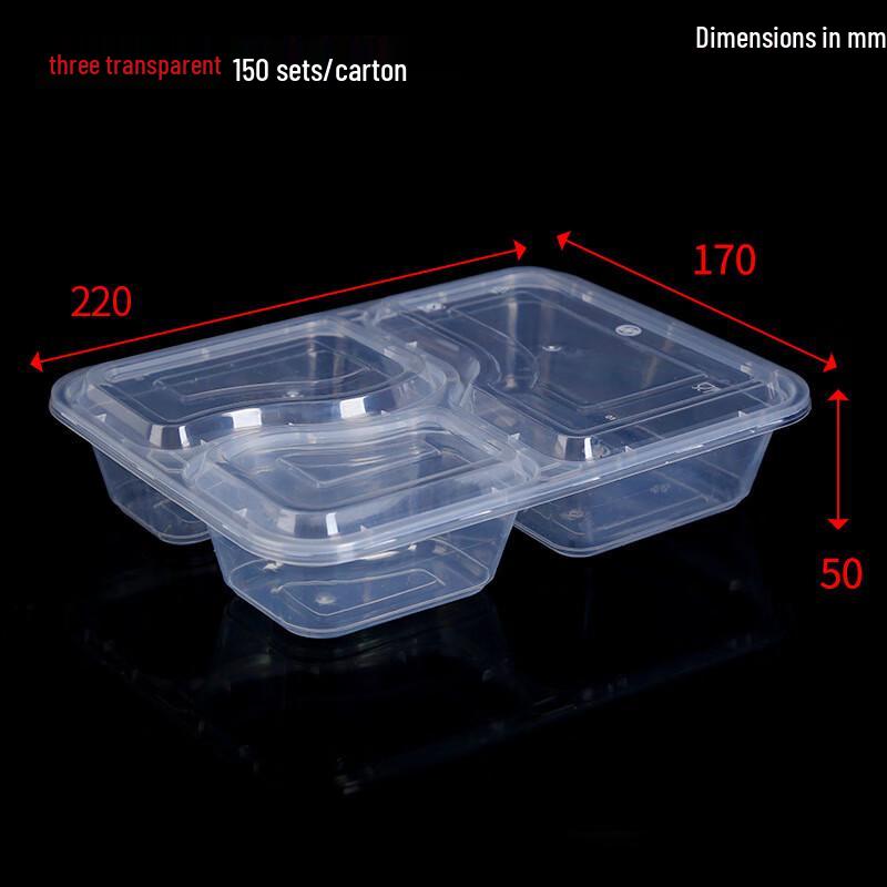 

Квадратные одноразовые контейнеры Ronghe на 1000 мл с 3 отделениями для приготовления еды
