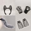 Werewolf Costume Accessories Set - Wolf Ears Headband, Paw Gloves & Tail, Furry Leg Warmer, Anime Cosplay Prop For Party & Stage
