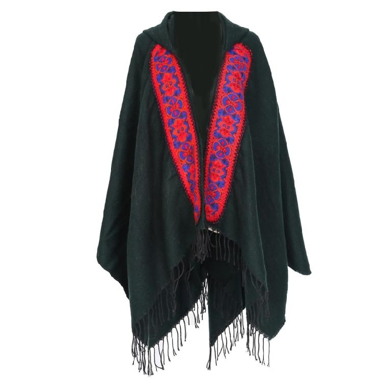 

Colorful Flowers Pattern Shawl Traditional Ethnic Shawl Bohemian Ethnic Shawl for Women s Outdoor Wear чорний/зелений
