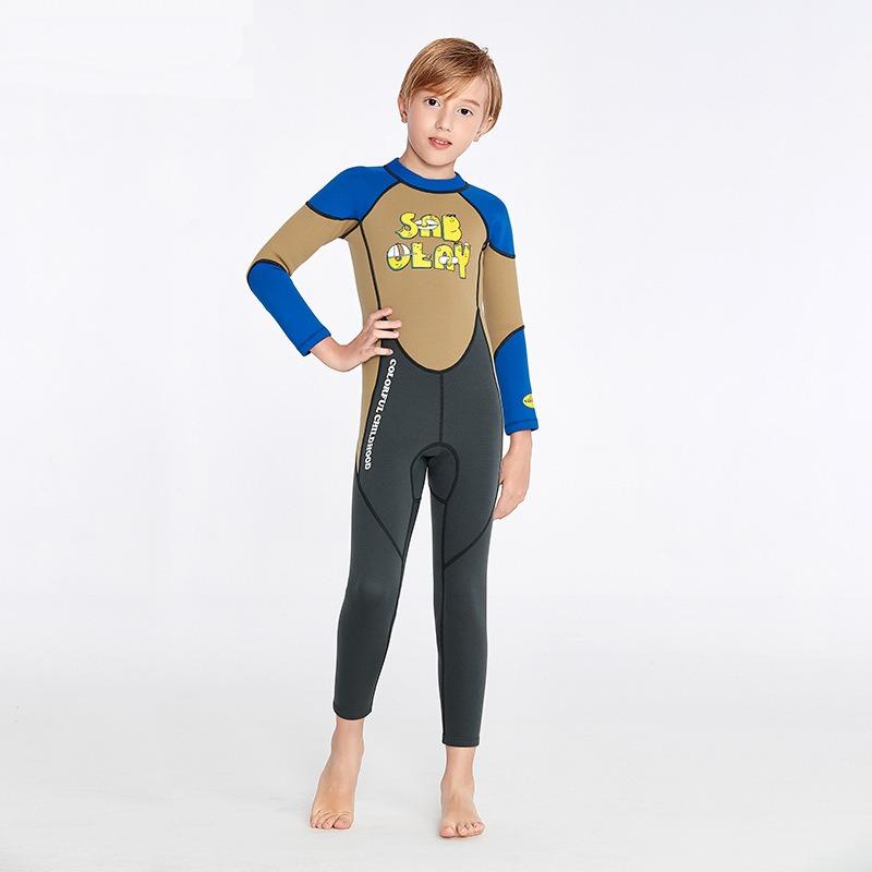 

Новый детский купальный костюм Оборудование Детский цельный купальник с длинными рукавами и теплый костюм Серфинг+2 мм Костюм для дайвинга L