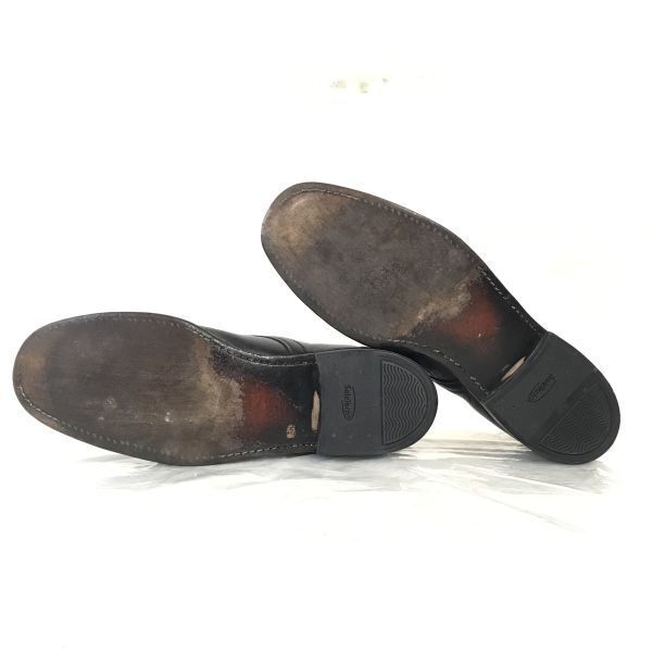 70s-80s Vintage Felt Tongue Leather U-tip McKay Construction 9 26.5-27.0 Black Maker Unknown Business Dress shoes(USED)