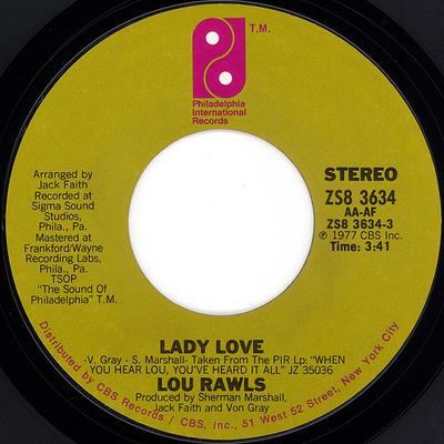 7inch Record LOU RAWLS - Lady Love ZS83634 Philadelphia In 1977 US Soul/Funk Used