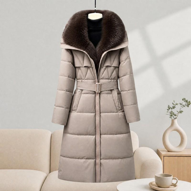 2026 Winter Long Puffer Coat Women Oversized Hooded Cotton Jacket With Fur Trim Warm Thick Outerwear