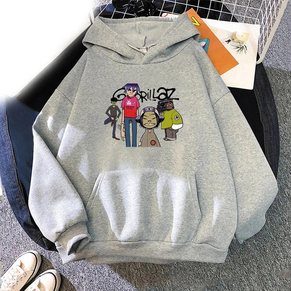 

Новая группа Gorillaz толстовки с принтом унисекс женская уличная одежда толстовки с капюшоном Harajuku пуловеры больших размеров унисекс спортивные костюмы одежда 2XL