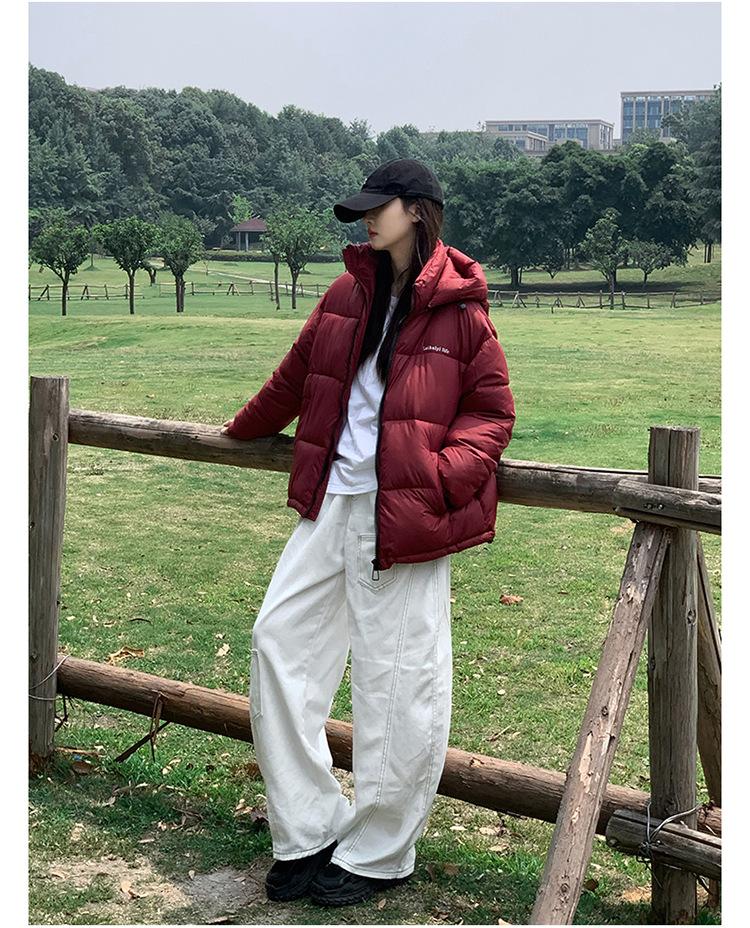 Unisex Short Hooded Winter Jacket with Big Pockets