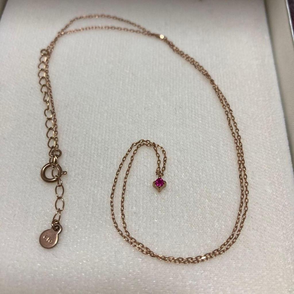 Used The case in the image is not included. ete Fleur Ruby Necklace ete women's accessory K10 engraved