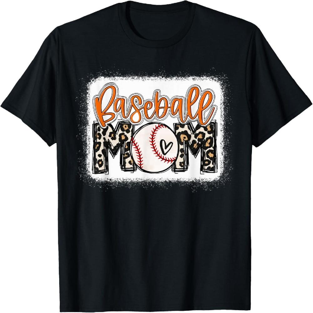 

Baseball Mom Orange Leopard Baseball Mama T-Shirt XXXXXL чорний