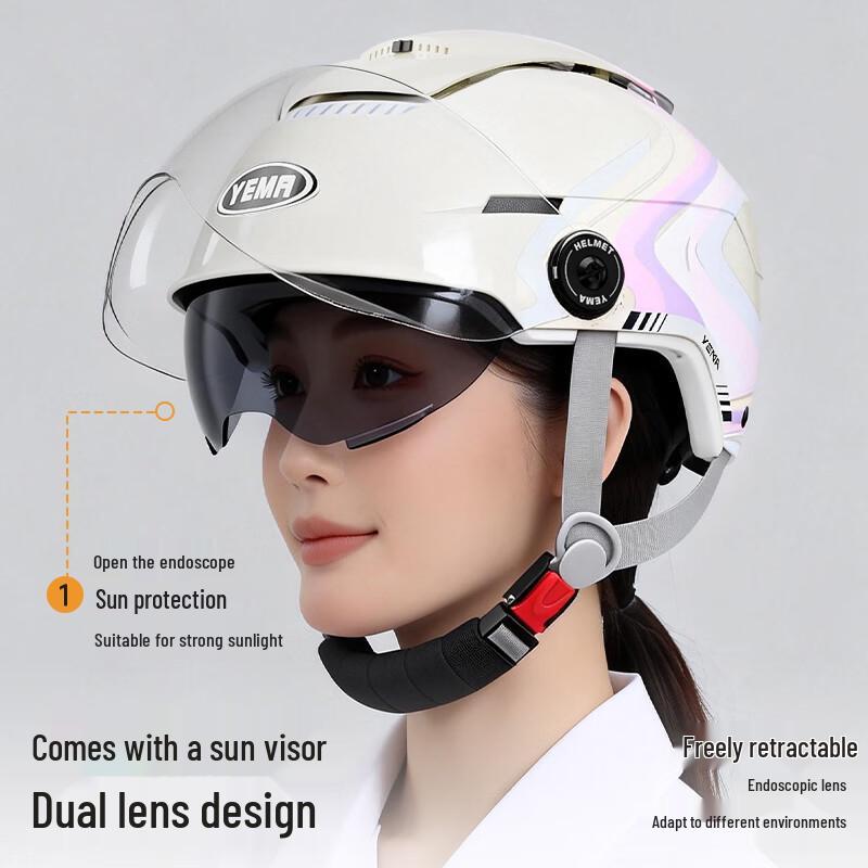 Capacete YEMA 370S de Meio Rosto para Veículos Elétricos de Verão