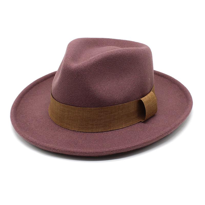 High Quality Woolen Top Hat Women'S British Retro Rolled-Brimmed Jazz Hat Men'S Casual Felt Hat Top Hat Lmn186