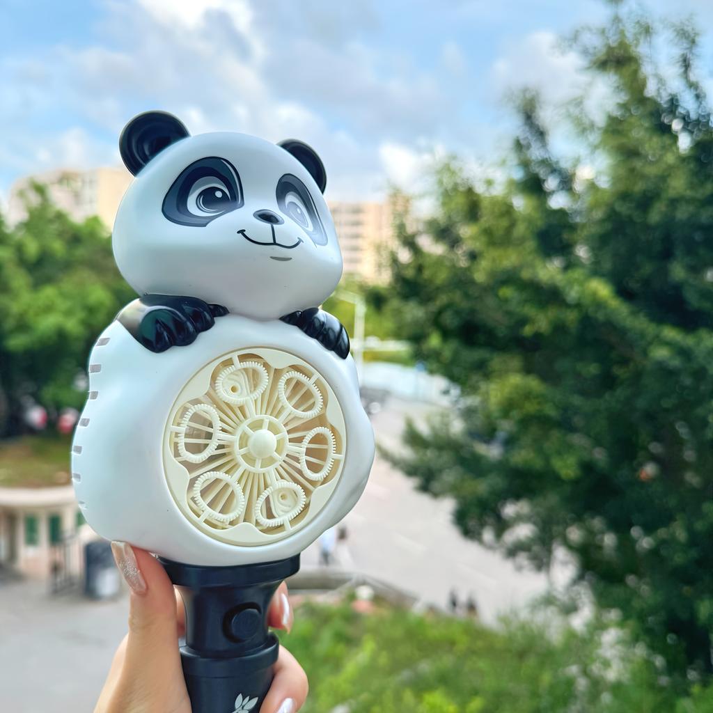 1pc of Chinese Style Panda Bubble Wand,rechargeable Automatic Bubble Blower with lights,For Kids' Outdoor Toys, No Bubble Solution Included