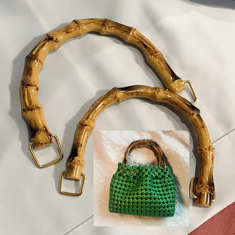 EcoChic Handmade Woven Bag Handles | Resin Bamboo-Style Crafted Plastic Carry Loops, DIY Replacement Handles for Handbags