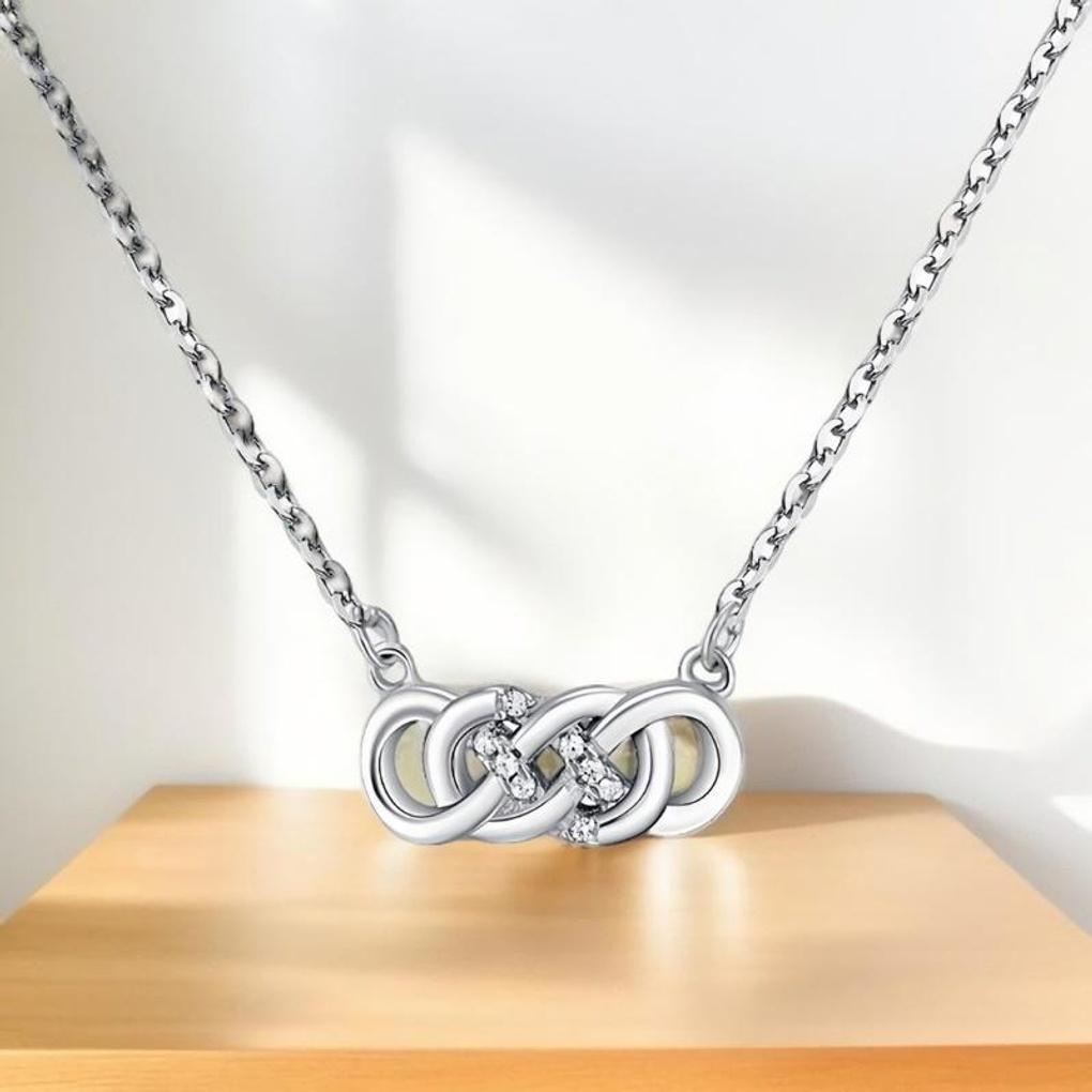 Women's Silver 925 Cubic Infinite Infinity Necklace