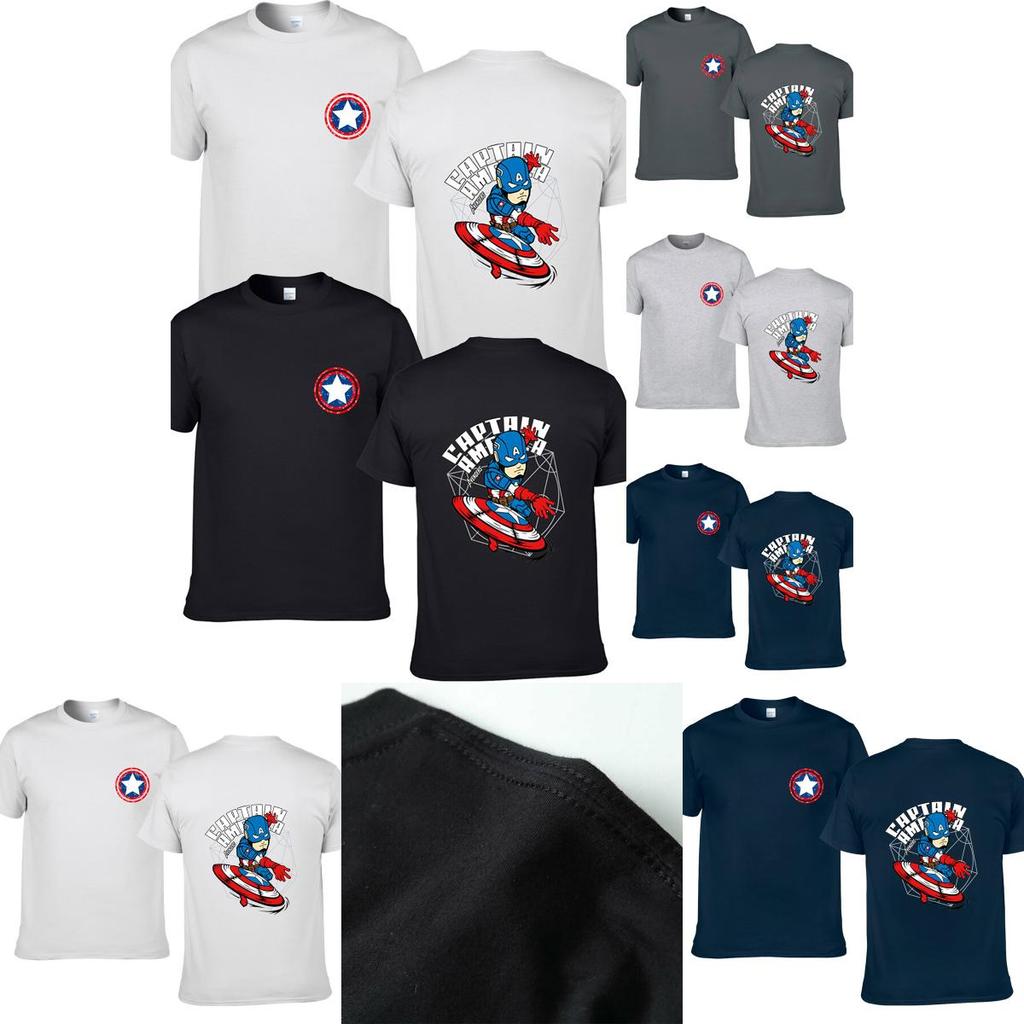 Vibrant Avengers Captain America Printed Short Sleeve Top For Every Season