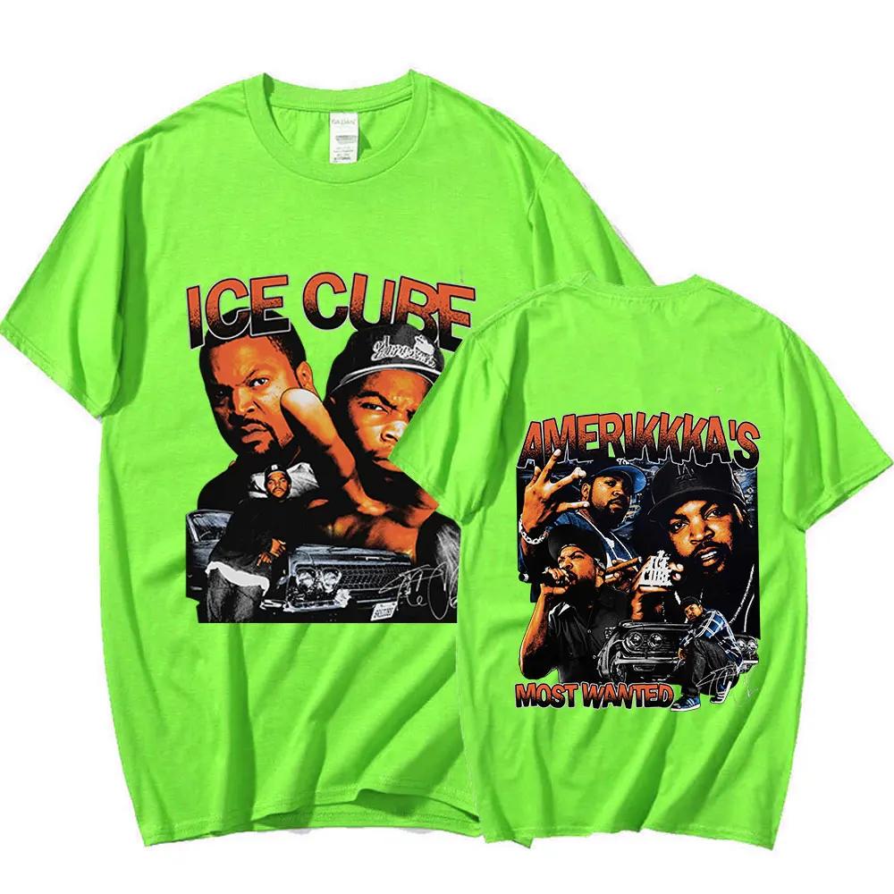 90s Rapper Ice Cube Amerikkka's Most Wanted T-shirt Fashion Vintage Harajuku T Shirt 100% Cotton Casual Tee Shirt Oversized