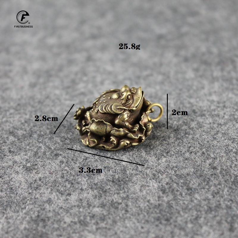 Solid Copper Lucky Toad Tea Ceremony Small Ornaments Tea Pet Antique Bronze Animal Bufo Figures Miniatures Desk Decoration Craft