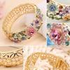 Ethnic Chinese Cloisonne Bracelet Rhinestone Women's Hand Bracelet Hollow Out Flower Bangle  Gifts