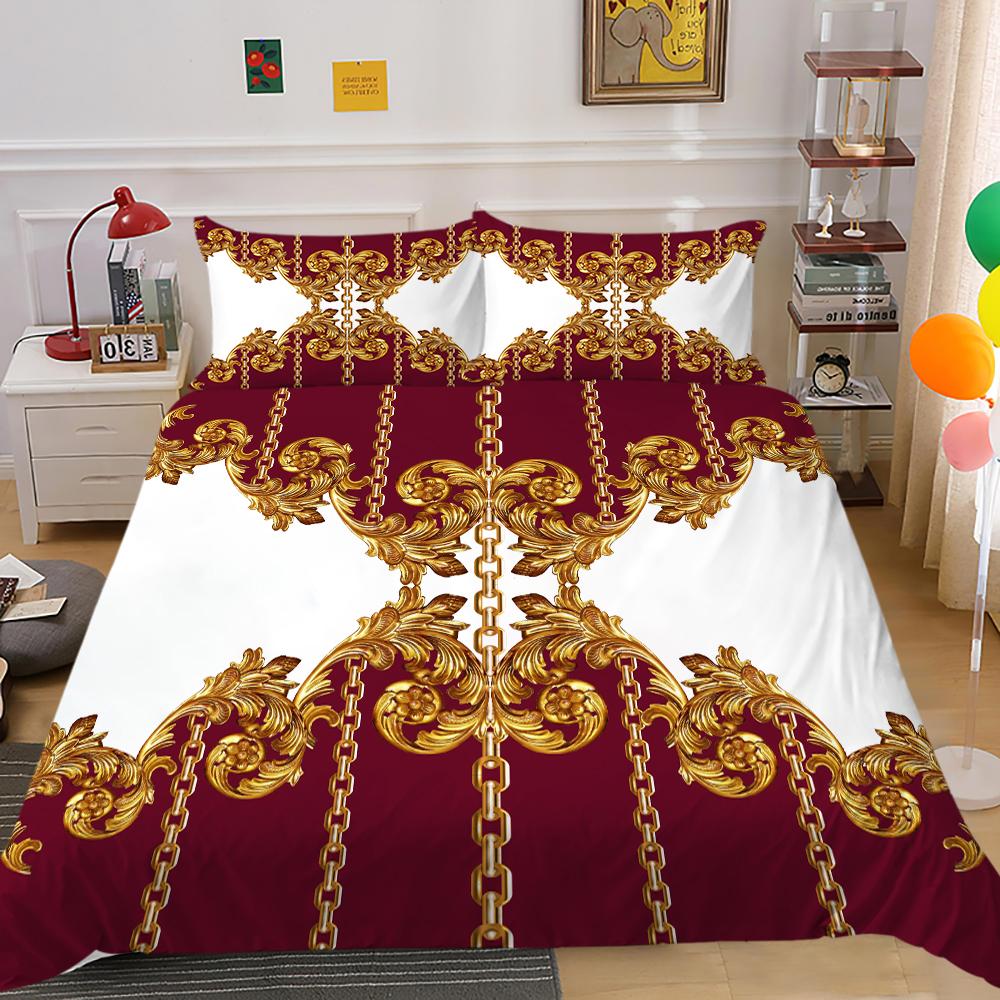 

Комплект постельного белья из темного золота с тусклыми золотыми узорами, роскошный 3D-принт, одеяло, размер King Queen для подростков, комплект постельного белья из полиэстера для взрослых 264x228cm 3pcs