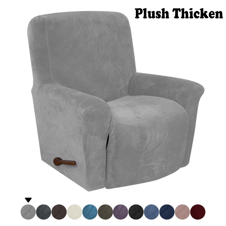 Battilo Recliner Cover Waterproof Elastic Winter Plush Cover For Lazy Sofa All-inclusive Massage Chairs Cover Plaid Slipcover