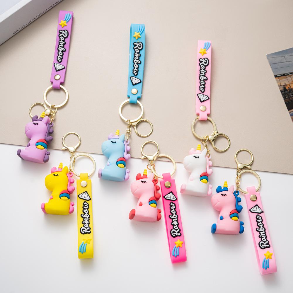 Cartoon Unicorn Keychain Pendant, Year Of The Horse New Year Collection, Bag Hanging Decoration, Car Keychain