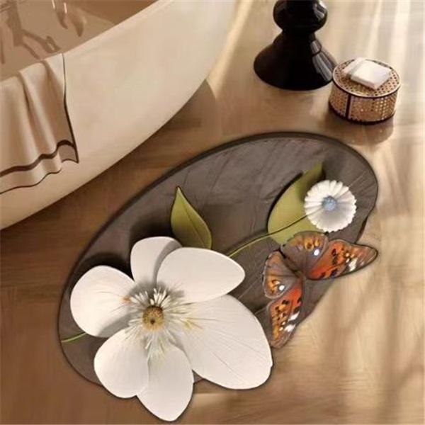 Soft Diatomaceous Earth Bath Mat Non Slip Bathroom Door Mat Simple Toilet Mat Absorbent Floor Mat For Bathroom Entrance