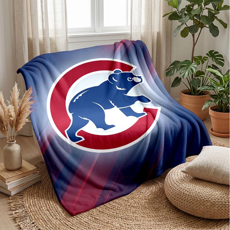 Chicago Cubs Flannel Fleece Blanket Cozy Warm Throw Blanket For Couch Bed Travel All Season Use