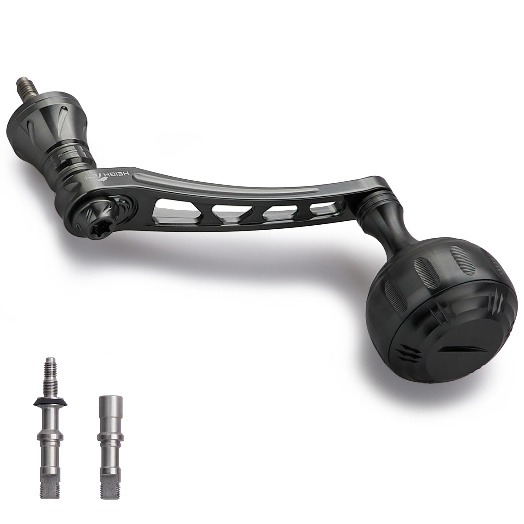 

HEIGHTEN Variable Reel Handle with Knob for Shimano Daiwa Universal Spinning Reel Chrysant Series Knob Dark Gray 65-70mm 35/38mm (35mm -1 -