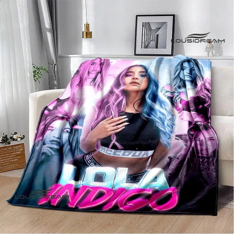 Spanish singer Lola índigo printed blankets Flange Warm blanket soft and comfortable blanket picnic blankets birthday gift