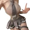 Sexy Lingerie Sexy Sweet Cool School Girl Mesh Dress Set Student Uniform Stockings Integrated Skirt Splicing Underwear