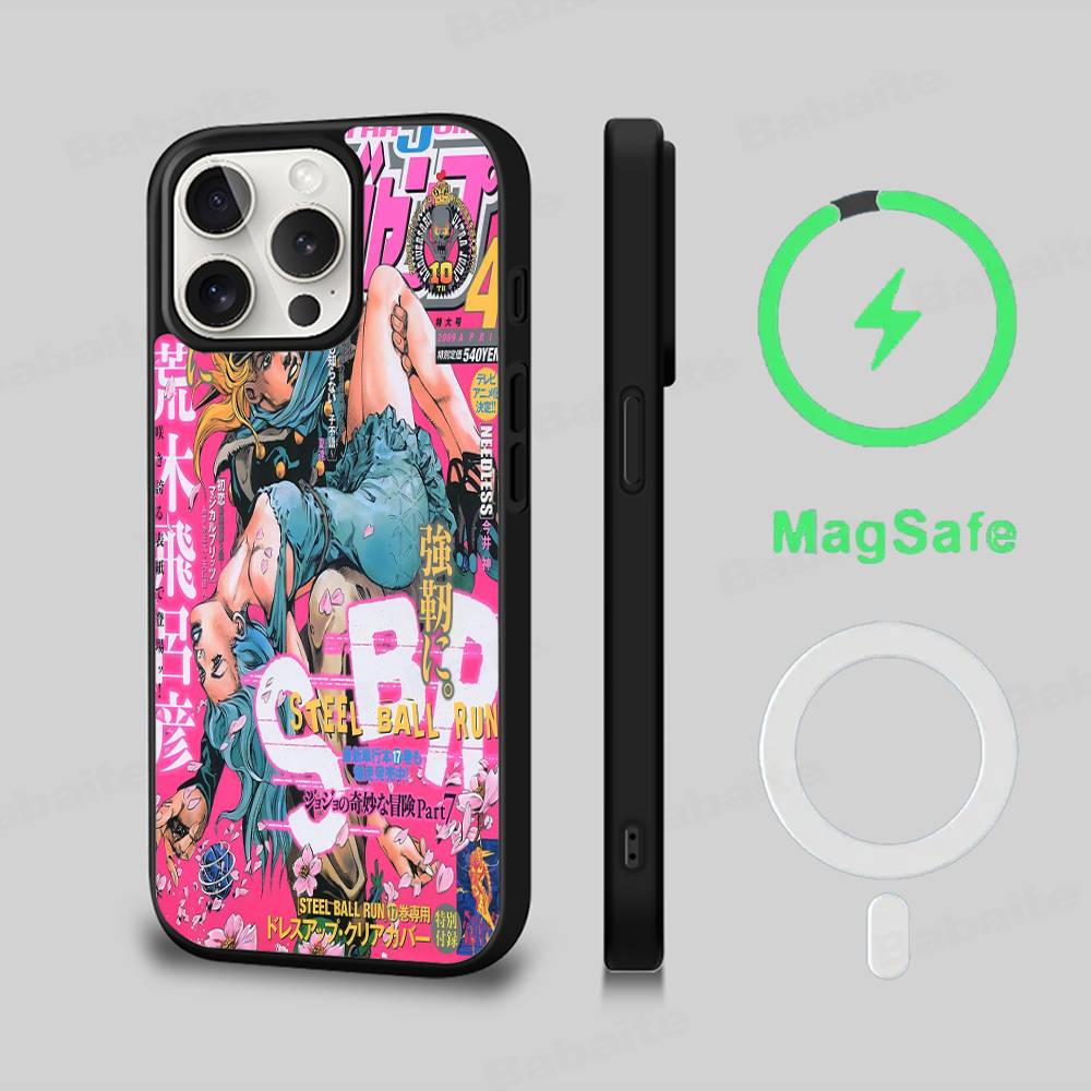 JoJos Bizarre Adventure Phone Case Magnetic Case For IPhone 16 14 13 12 11 15 Pro Max Plus For Magsafe Wireless Charge Cover