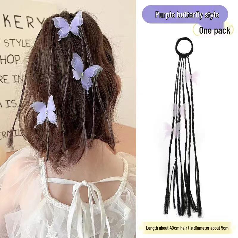 Heart Braids Kids' Wig Hair Ties - Sweet High Ponytail Accessories for Girls