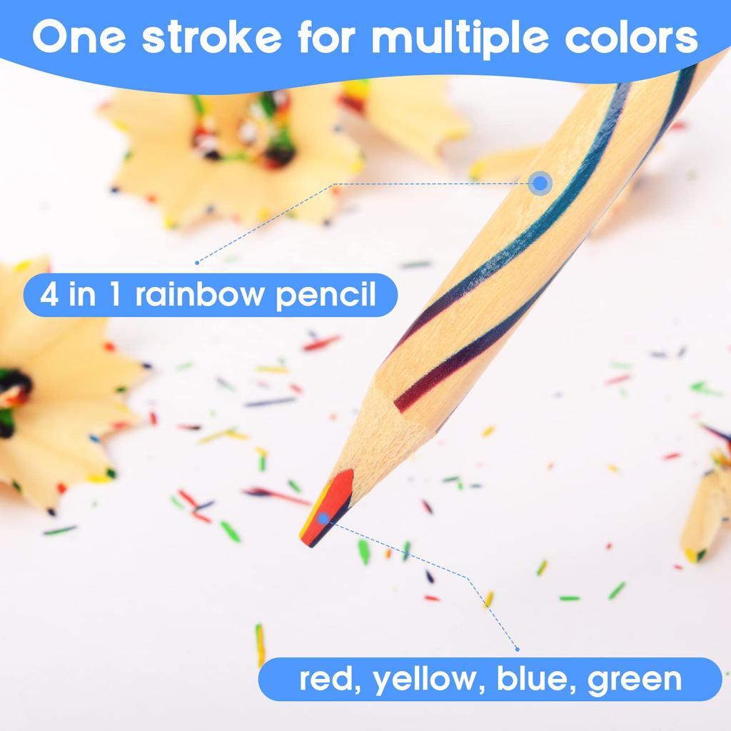 ThEast Rainbow Colored 30 4 Colors per Beautiful Colored Pencils for Perfect for Coloring and as Party Pencils, Count, Pack, Kids, Drawing, Books,