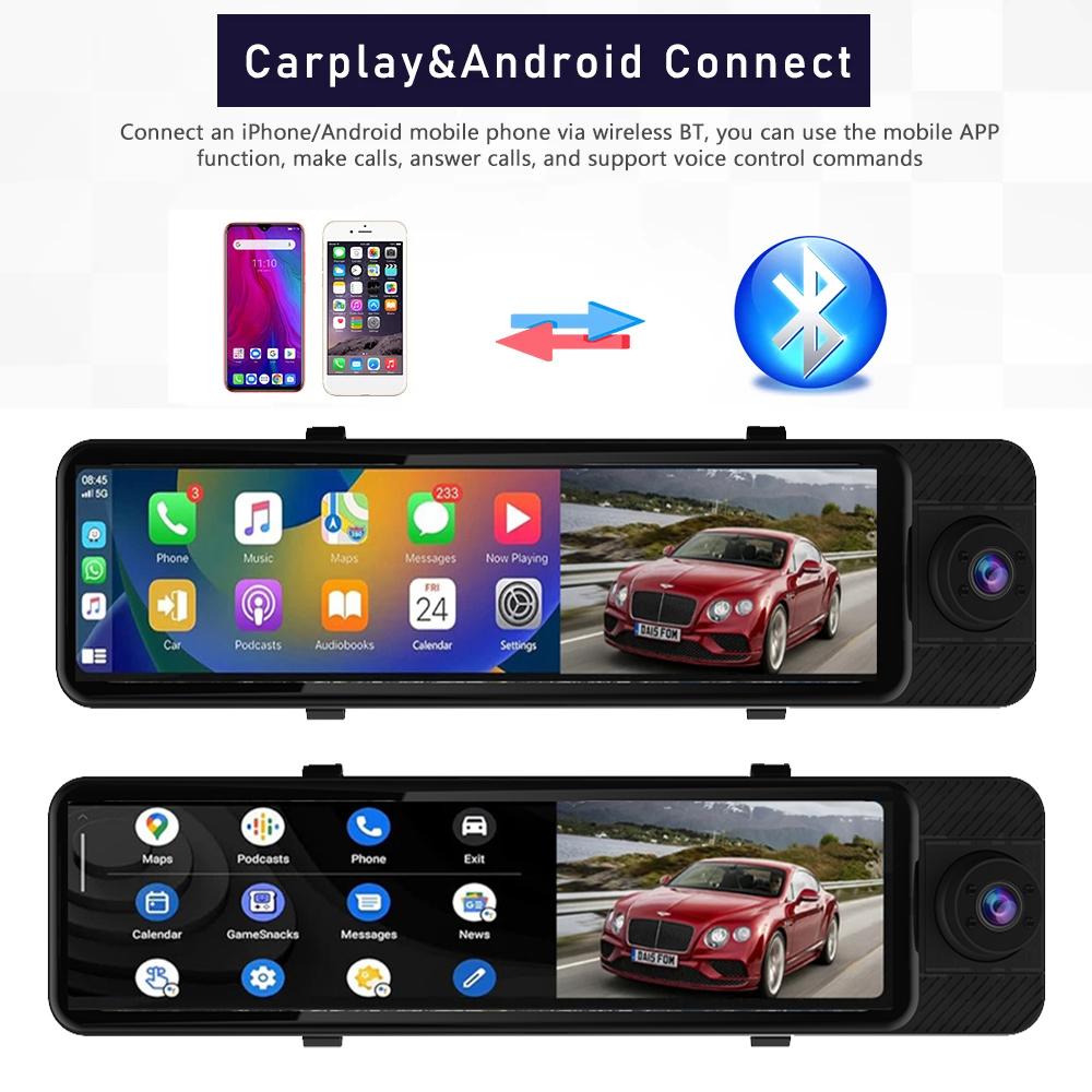 3 Camera Dash Cam 4K Car DVR Front Inside Rear 1080P GPS Tracking Night Vision Video Registrator Dashcam Parking Monitor