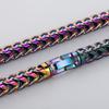 Hip-Hop Men's Necklaces Rainbow Gold Color 8/10MM Wide Stainless Steel Link Neck Chains for Men Birthday Jewelry Gift for Him