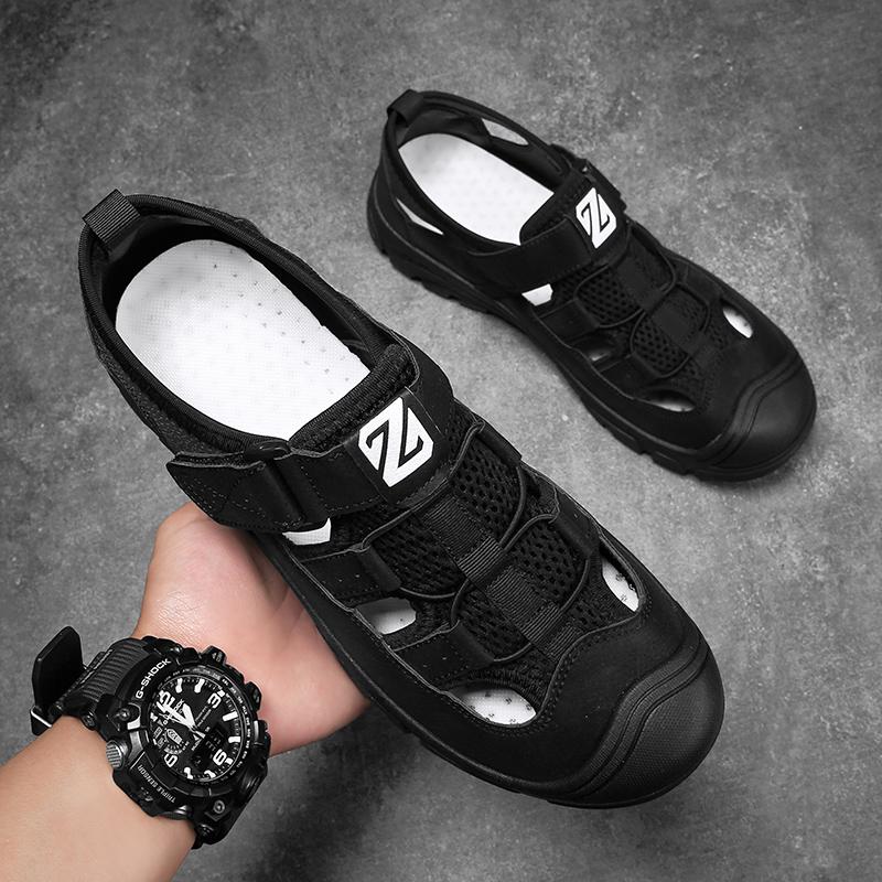 Men's Sneakers Breathable Mesh Sandals for Man Walking Shoes Summer Khaki Sports Sandals Men Outdoor Simple Color Comfortable
