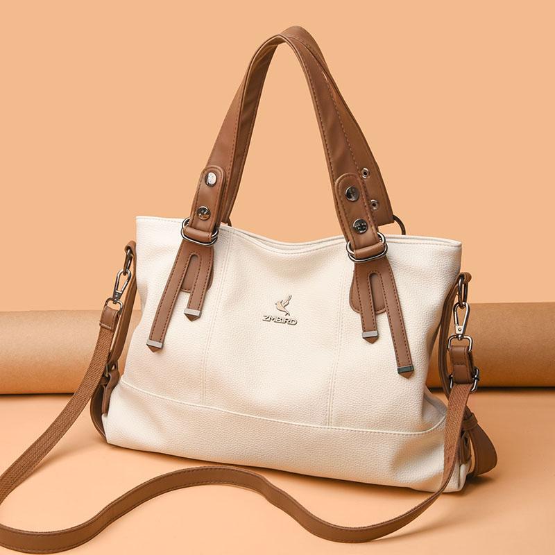 Borsa a mano in pelle di mucca al 100%, borsa a tracolla in vera pelle da donna, borsa a tracolla in pelle di mucca naturale di alta qualità, grande capacità