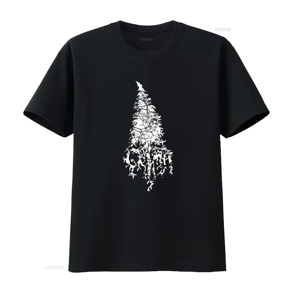 GRIMA MERCH Atmospheric Black Metal Tree Print T Shirt for Men Made in Australia Sizes S 2XL vintage Washed Casual Comfortable