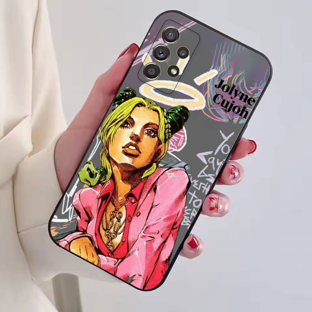 Anime J-JOJO Cool Cujoh Jolyne Phone Case For Samsung S25,S24,S21,S22,S23,S30,Ultra,S20,Plus,Fe,Lite,Note,10,Black Cover