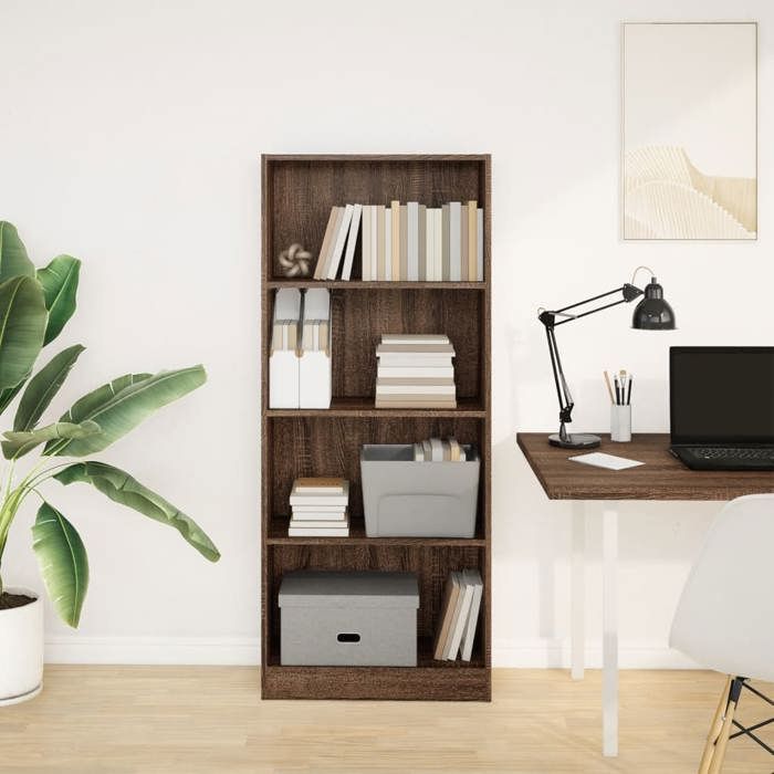 VidaXL Bookcase Brown Oak 60x24x143 Cm Engineered Wood, Bookshelf, Book Holder, Book Support, Cabinet 857818