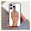 Cartoon Middle Finger   Phone Case For Apple iPhone 15,14,13,12,11,Pro,X,XS,Max,XR,Plus,Mini Soft  Black Shell