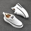 Korean style men fashion white shoes genuine leather flats shoe comfort air cushion sneakers street platform footwear chaussure